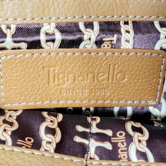 Tignanello Genuine Leather Tan Satchel Bag - Picture 13 of 13